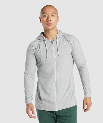 Bluzy Z Kapturem Męskie Gymshark Critical 2.0 Zip Up Głęboka Szare | PL 3611AHK